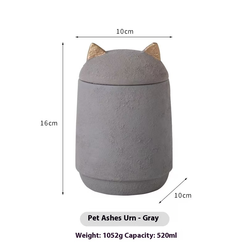 Pawlsle Trails Pet simple urn, pet urn souvenir, pet funeral supplies, pet cremation and death urn Grey