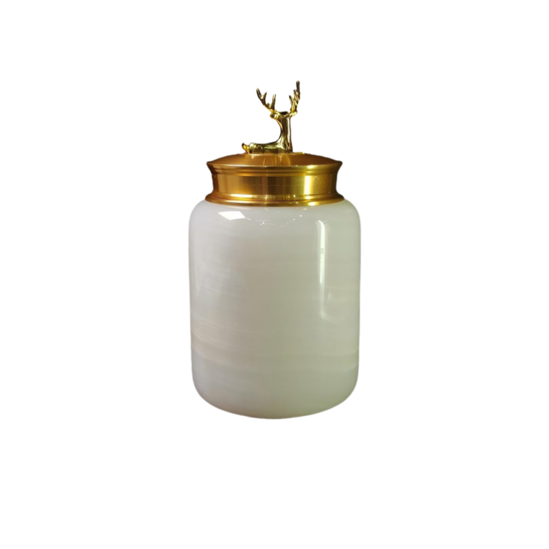 Pawlsle Trails Natural jade pet urn, sealed jar, animal funeral supplies storage jar, cat and dog souvenirs