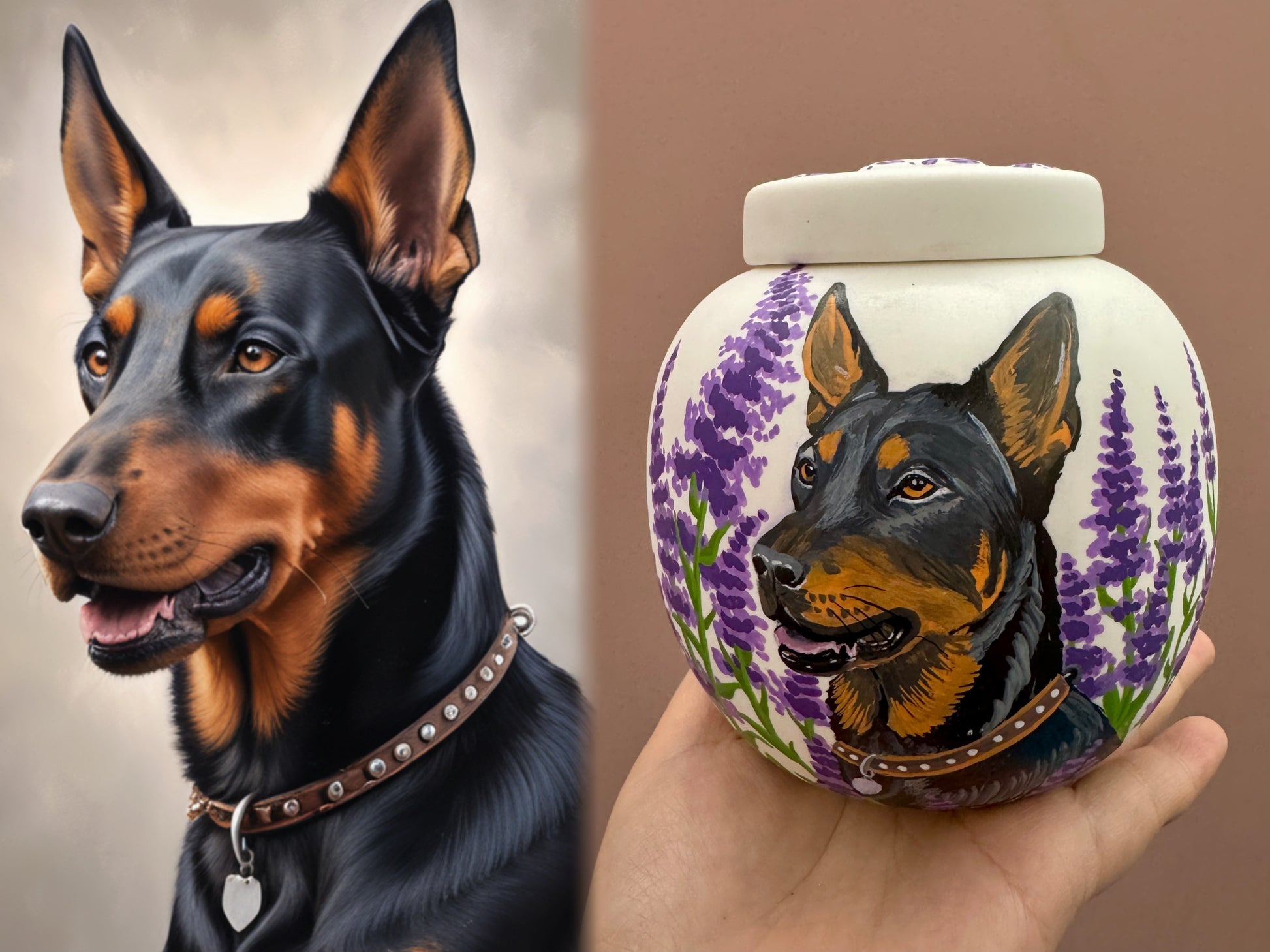 Pawlsle Trails A variety of hand-painted pet urns