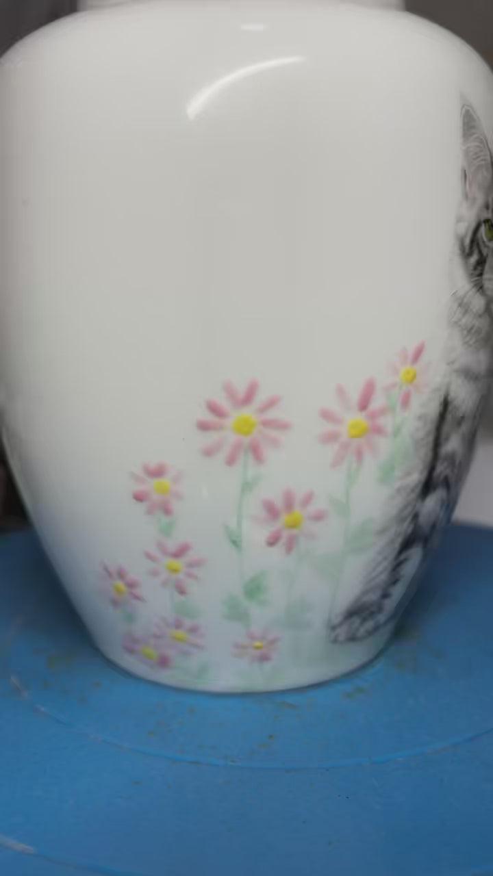 Porcelain painted urn